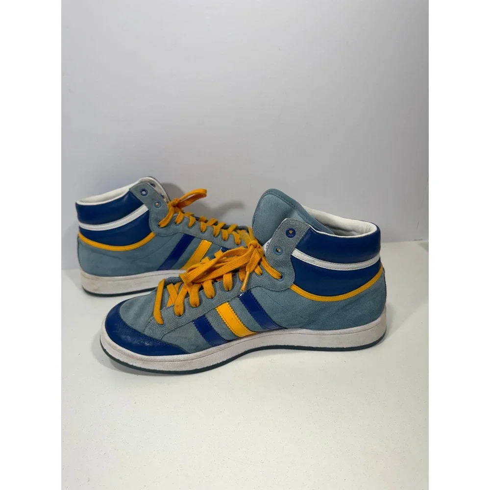 Adidas Americana Hi Golden‎ State Warriors Blue Yellow Suede High Top Sneakers